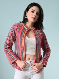 Women Cotton Jacquard Jacket XS, S, L, XL, XXL