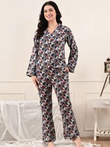 Women’s Rayon Night Suit Set with Pocket