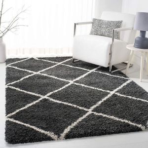 Black White Premium Soft Microfiber Carpet