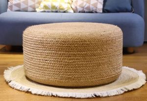 Hand Braided Jute Pouf