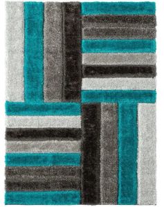 Multicolor Geometric 3D Cut Design Super Soft Modern Hand Tufted Floor Rug.