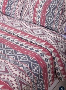 Alba Aztek Red Cotton Bedcover