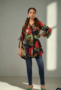 Azzure Midnight Bloom Women Printed Top