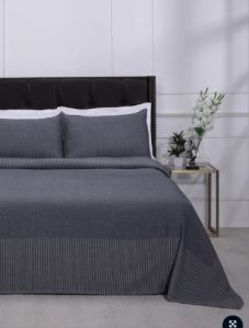 Dots in Vogue Cotton Navy Blue Bedcover