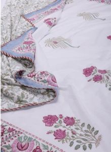 Forest Floral Green Reversible Cotton Muslin Dohar Blanket