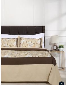 Italia 8 Brown Cotton Embroidered Bedcover