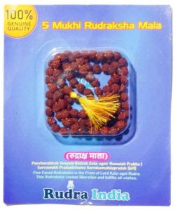 5 Mukhi Rudraksha Japa Mala, 8mm