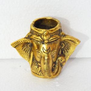 White Metal Ganesh Pen Holder Showpiece