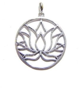 Lotus Pendant : Brass with Silver Polish