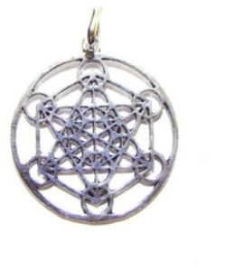 Metatron's Cube Pendant : Brass with Silver Polish