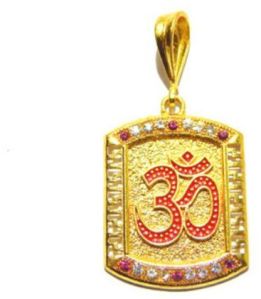 Om Pendant with Gold Finish