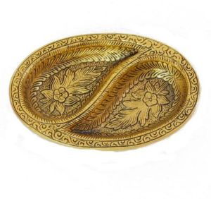 White Metal Puja Plate 7.0 Inches