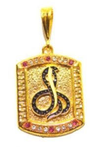 Snake Pendant with Gold Finish