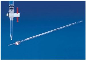 Cowbell Acrylic Body Laboratory Burette, Color : Transparent