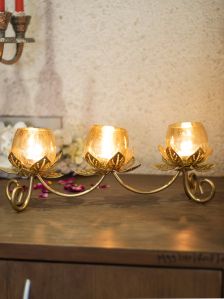 3 Lotus T Light Candle Holder