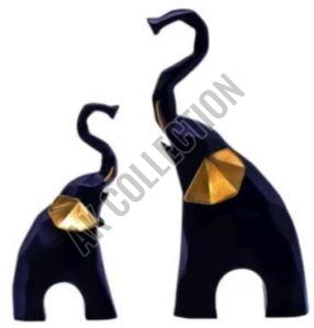 Polished Polyresin Elephant Statue Set, Color : Black, Speciality : Rust Proof, Shiny, Packaging Type : Thermocol