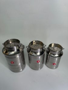 Coated Stainless Steel Milk Barni, Color : Silver