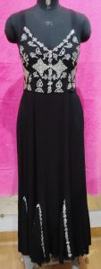 Ladies Black Viscose Party Wear Dress M, Xl, Xxl