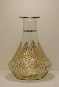 Polished Golden Glass Flower Vase, Color : Transparent for Decoration