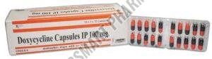 Doxypen-100 Doxycycline 100mg Capsule, Packaging Size : 10*10 Box (100 Tablets), Packaging Type : Strip