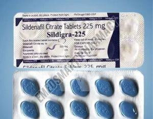 Sildigra 225 Mg Sildenafil Citrate Tablets, Packaging Type : Box