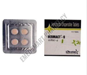 Vermact Ivermectin 6mg Tablets, Packaging Type : Strip