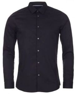 Mens Black Slim Fit Cotton Shirt