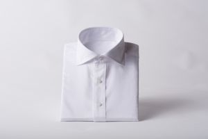 Mens White Plain Cotton Shirt