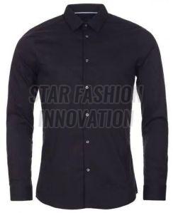 Mens Black Slim Fit Cotton Shirt Xl, Xxl