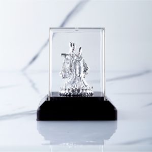 Polished 999 Silver Radha Krishna Idol, Packaging Type : Plastic Box