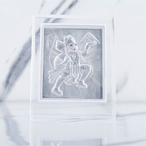 Plain Plastic 999 Silver Hanuman Frame 4x6 Inch