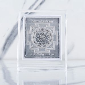 Plastic 999 Silver laxmi yantra Frame