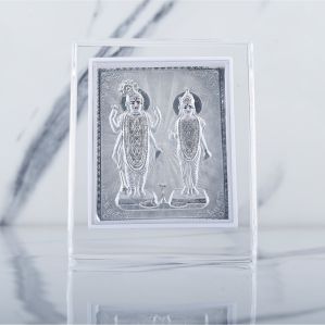 Plain Plastic 999 Silver Vishnu Lakshmi Frame 4x6 Inch