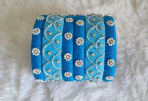 Ladies Blue Handmade Bangle Set