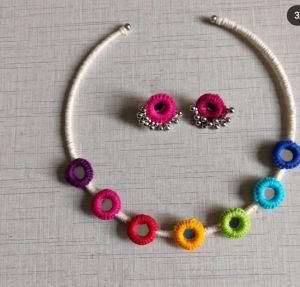 Ladies Multicolor Navratri Necklace Set