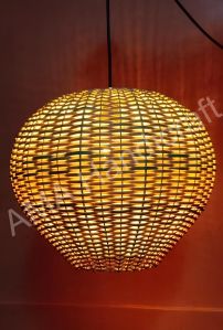 Cane 11x11 Inch Bamboo Hanging Lamps, Color : Natural