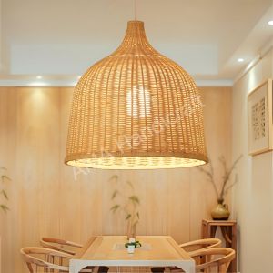 Cane Bamboo Hanging Lamps, Color : Natural