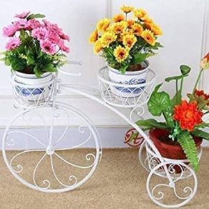 Plain Polished Metal Fancy Flower Pot Stand, Color : White Standard