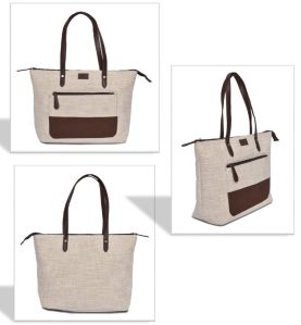 Plain Cotton Lurex Tote Bag, Color : Beige, Gender : Female