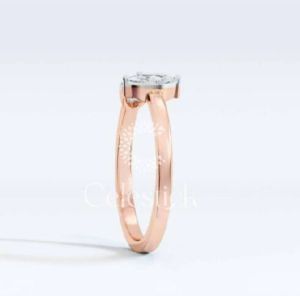 Rose Gold Celestick Marquise Lab Grown Diamond Open Ring