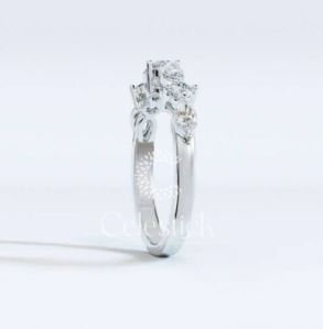 White Gold Celestick Romance Marquise and Round Half Eternity Lab Grown Diamond Ring