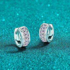 Polished 925 Sterling Silver Diamond Earrings, Main Stone : Mossanite