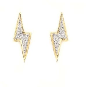 925 Sterling Silver Gold Plated Diamond Earrings