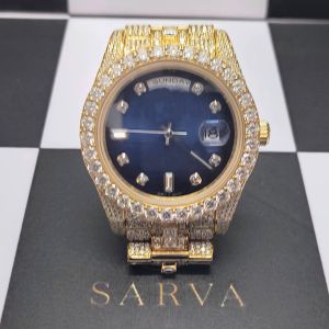 Stainless Steel Golden Hip Hop Diamond Watch, Gender : Men