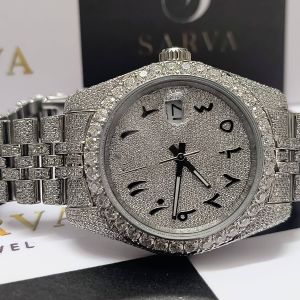 Hip Hop Silver Diamond Watch Party Wear, Casual Wear