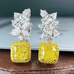 Hoop Marquise Cut Diamond Earrings