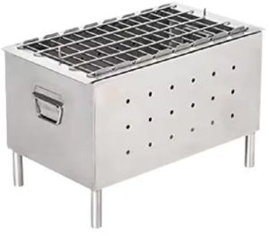 Stainless Steel Barbeque Grill, Color : Silver