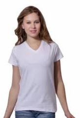 Plain Cotton Ladies V Neck T Shirt, Color : White M, XL & XXL