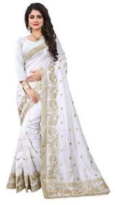 Embroidered Cotton Designer Saree Party Wear