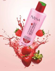 Nysa Strawberry Body Wash, Color : Red, Form : Gel